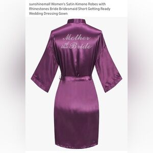 MOTHER OF THE BRIDE Satin Kimono Robe - Purple